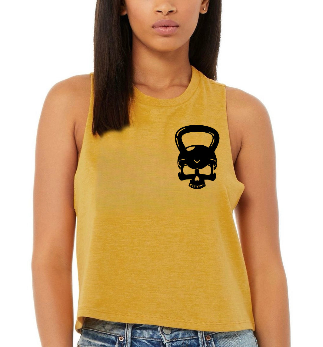 Kettlebell skull cropped tank