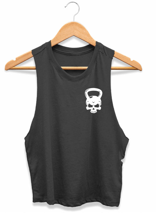 Kettlebell skull cropped tank