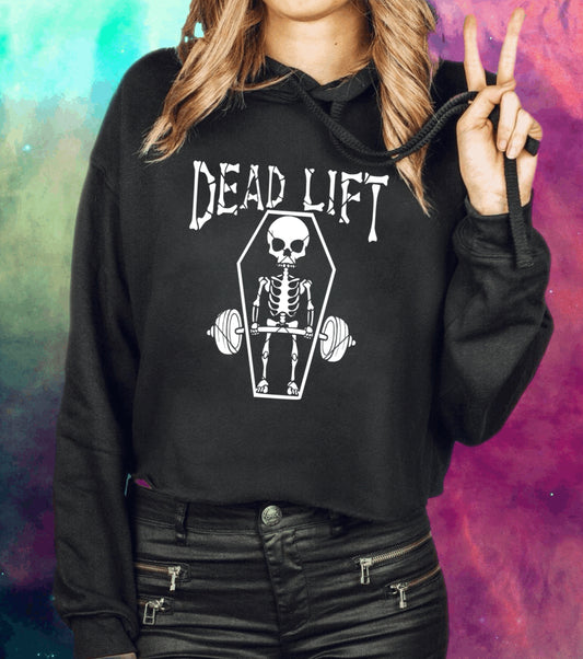 Skeleton Deadlift Cropped Hoodie