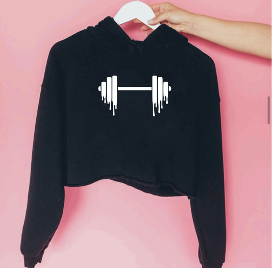 Barbell cropped hoodie