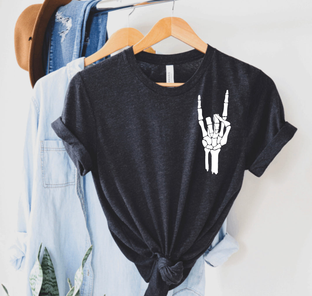 Skeleton Rocker Hand Halloween Shirt